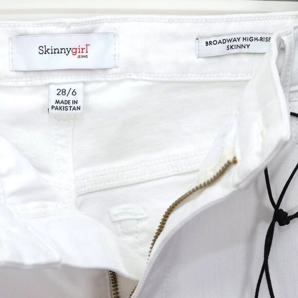 Skinnygirl Broadway High-Rise Skinny Jeans - Size 28/Womens 6 - White/Blue - NWT - Picture 5 of 6